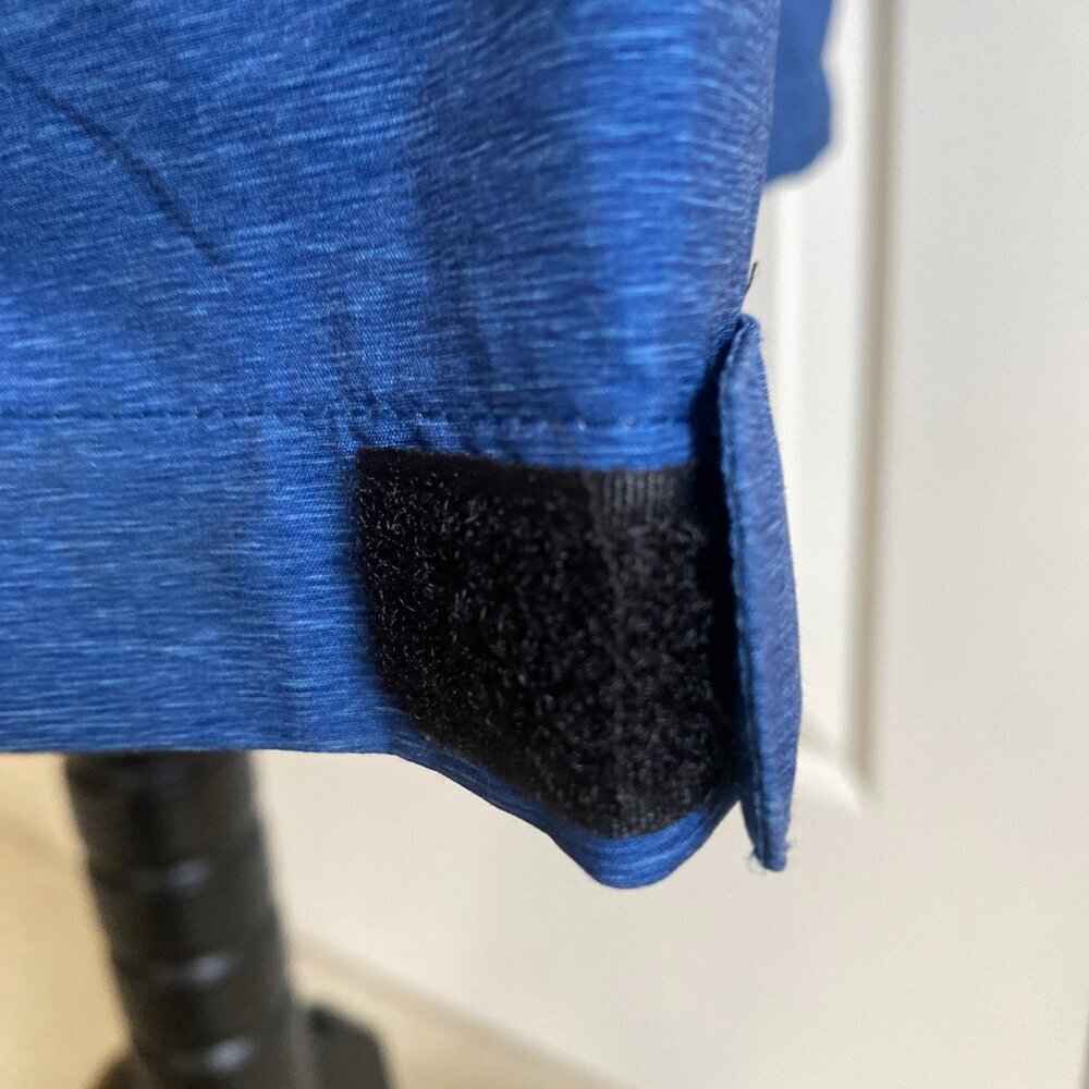 32 DEGREES COOL lightweight breathable lined hooded rain coat, blue, sz L EUC. - Picture 5 of 13